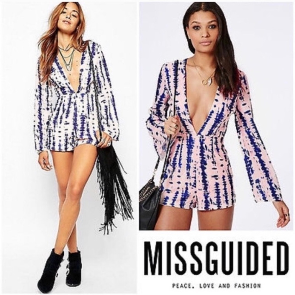 Missguided Multicolor Plunge Romper